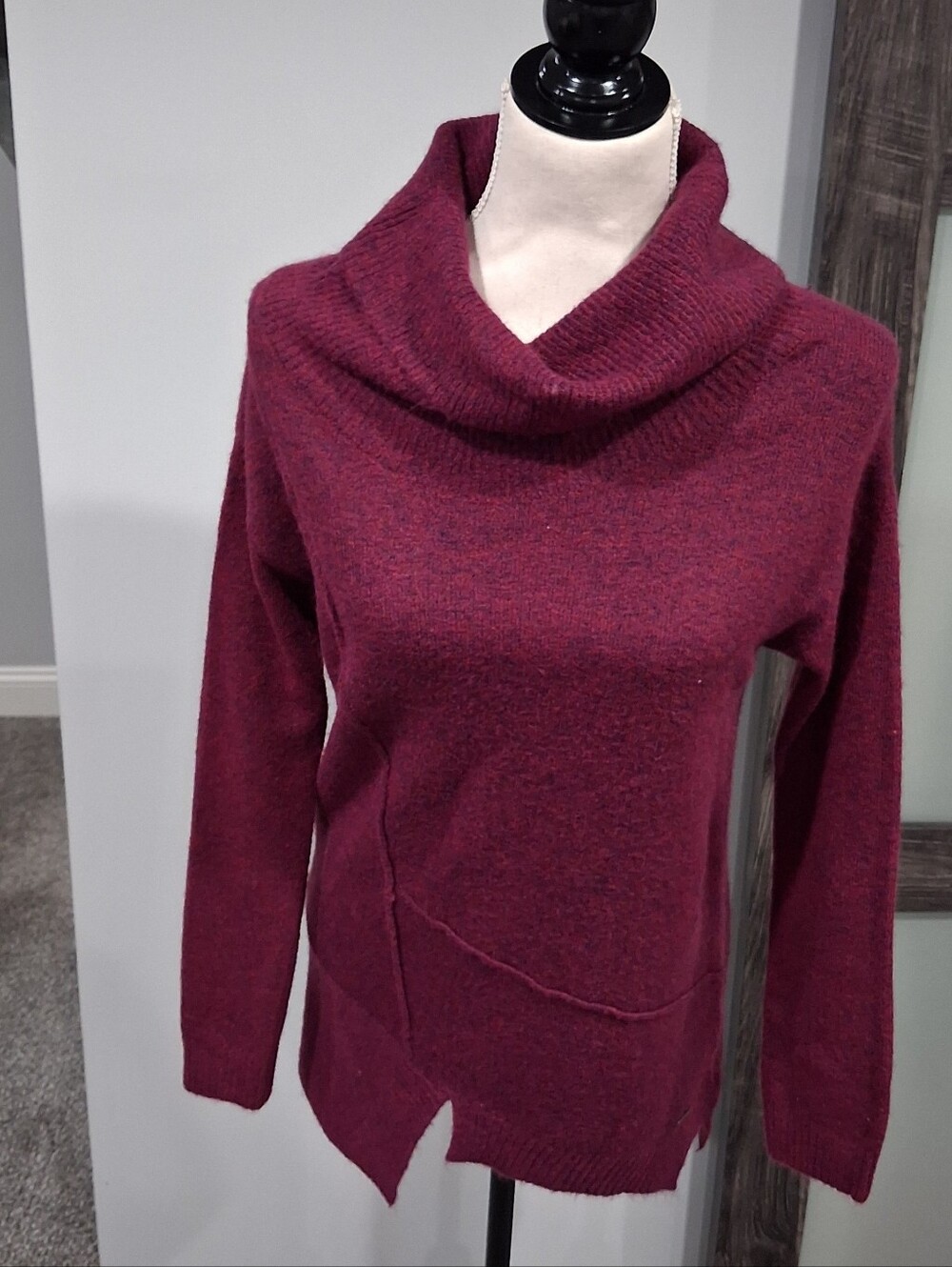 Picadilly Canada Long Sleeve Cowl Neck Sweater Size XS. Color Raspberry